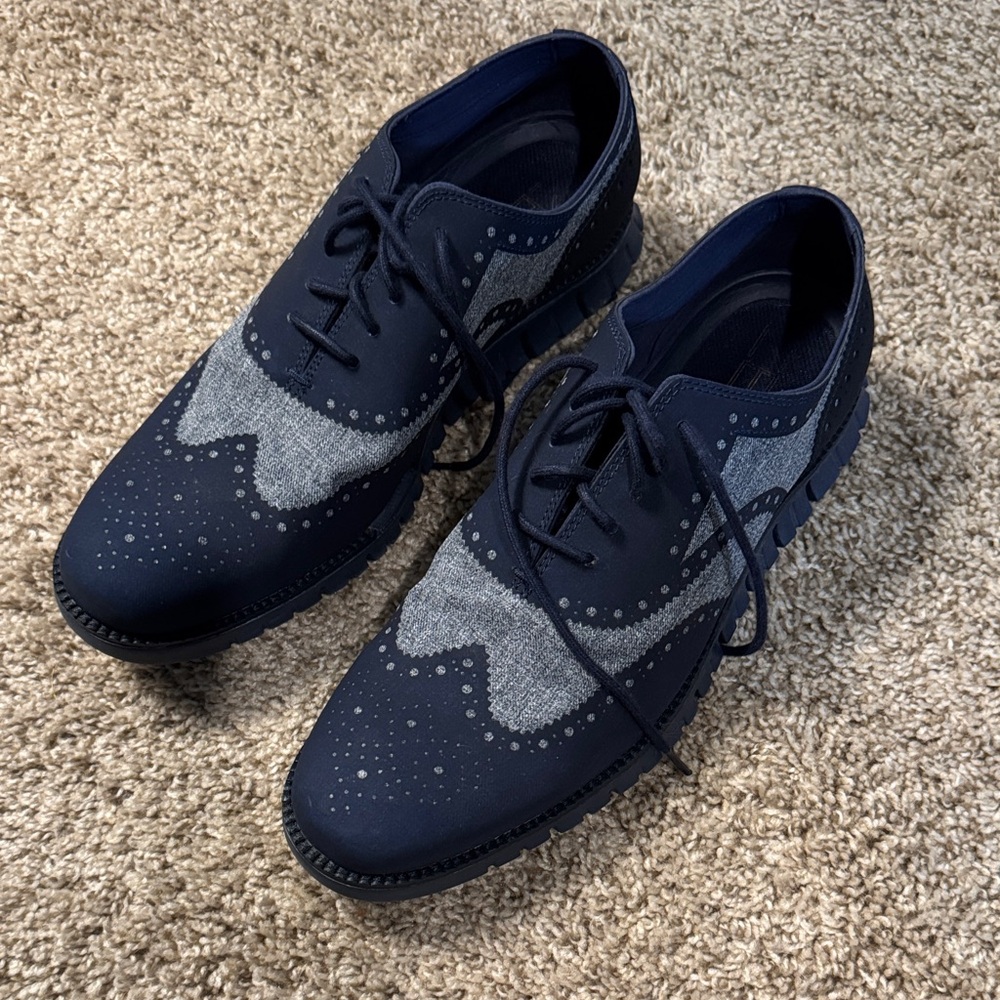 Cole Haan Navy and Gray Oxfords